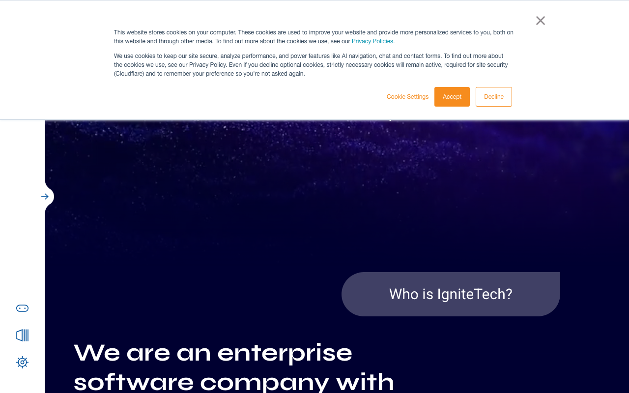 IgniteTech homepage screenshot